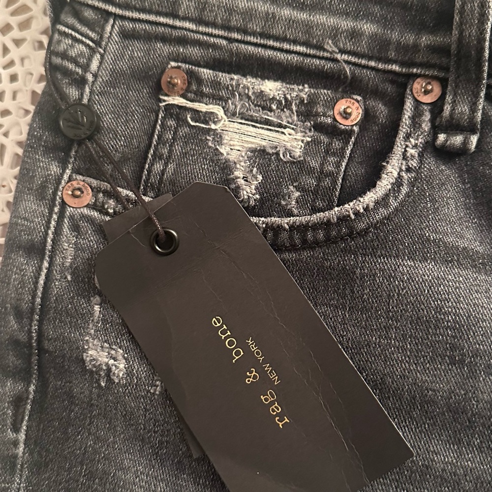 Rag & Bone Women's Distressed Gray Jeans